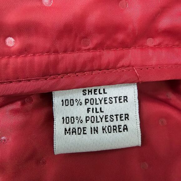 Talbots Quilted Puffer Jacket Full Zip Women 14 Red Dotted Light Insulated VTG - Picture 11 of 11